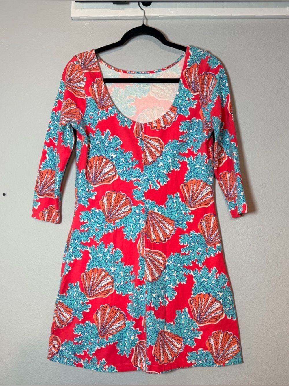 Lilly Pulitzer Topanga Dress Watermelon Coralina Medium Scoopback Cotton Blend - Picture 8 of 12